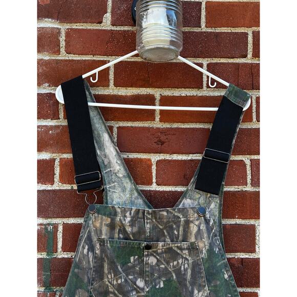 Mossy Oak Camo Bib Overalls Green Brown Hunting Utility Workwear - Picture 3 of 8